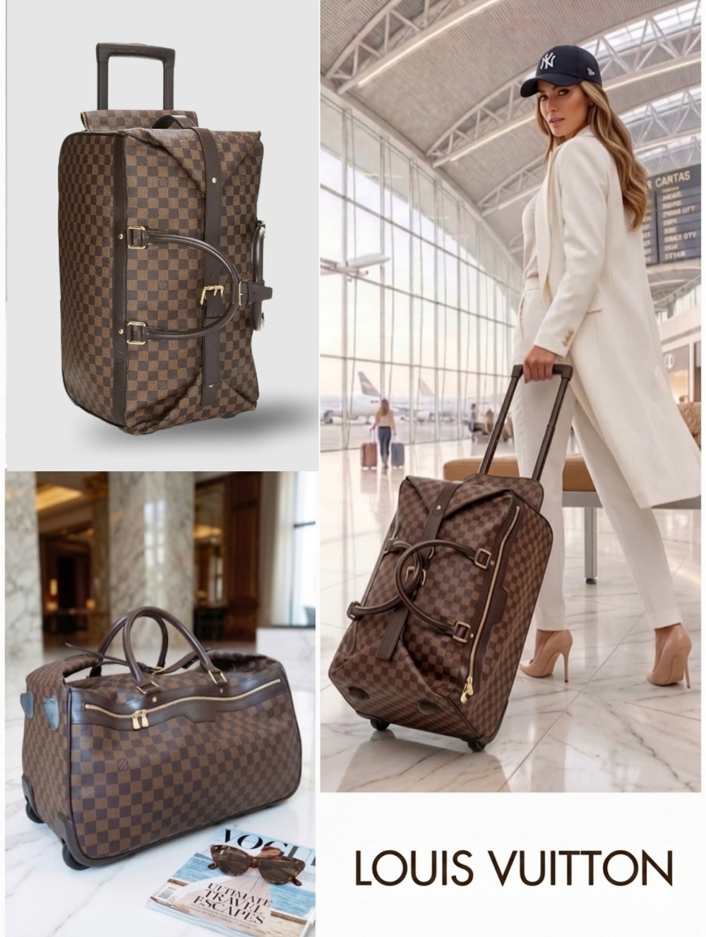 Louis Vuitton Eole 50 Rolling Duffle Damier Ebene Pristine ✨ COA